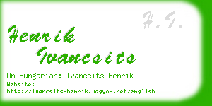henrik ivancsits business card